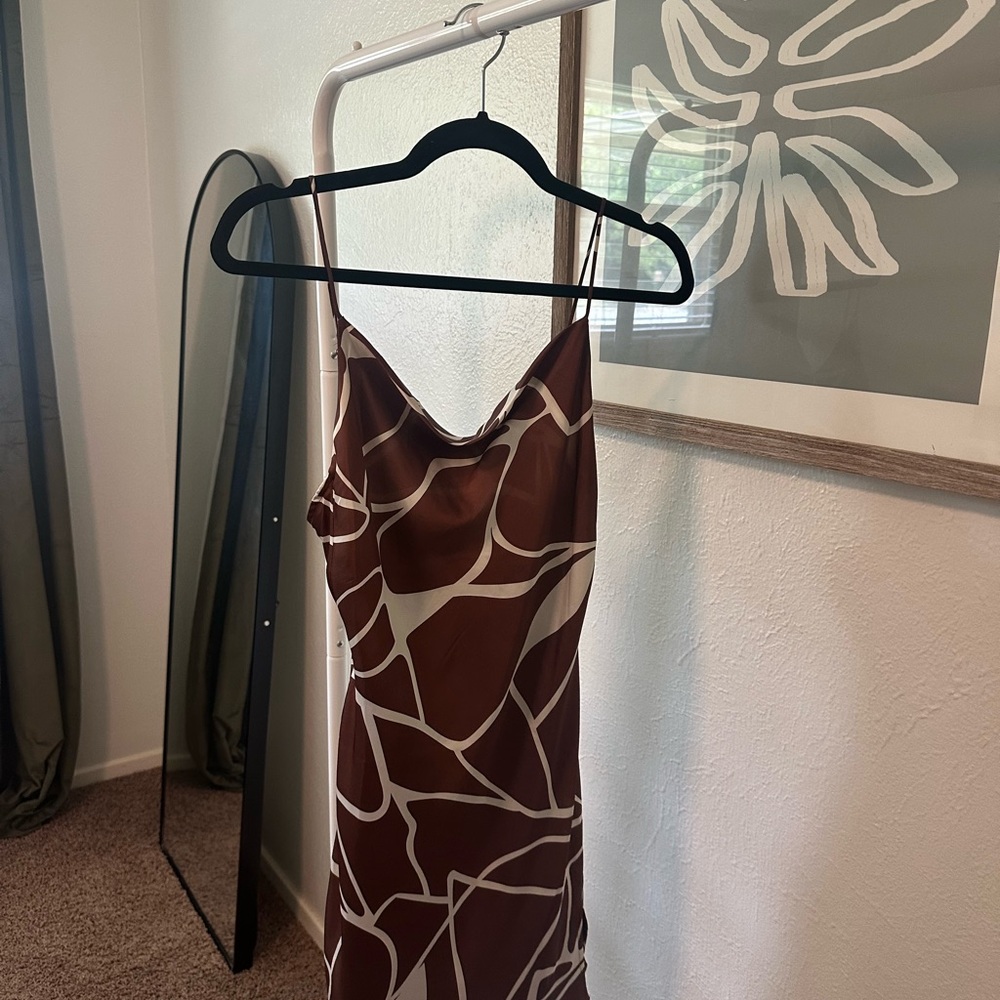 Animal print satin dress